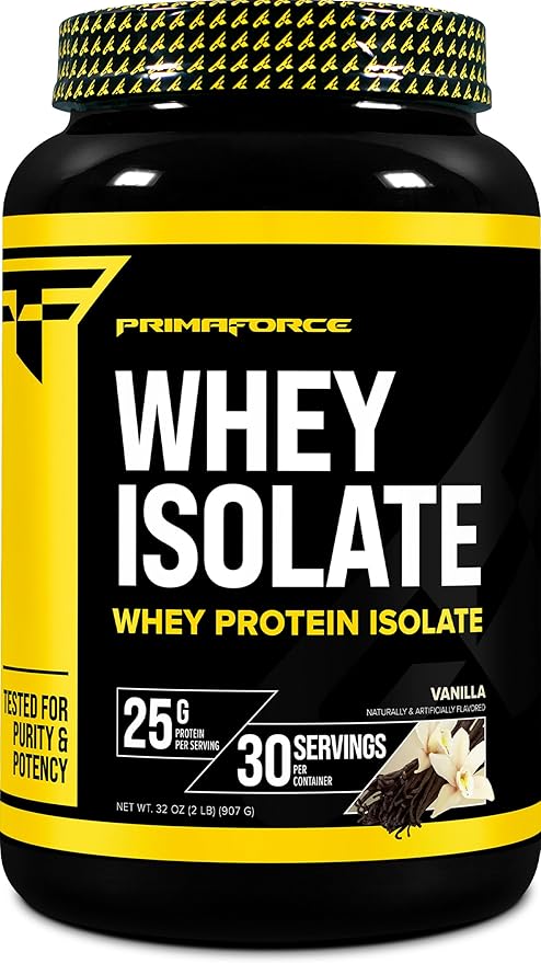 Primaforce Whey Protein Isolate Powder (Vanilla 2 lbs) - Non-GMO Gluten Free