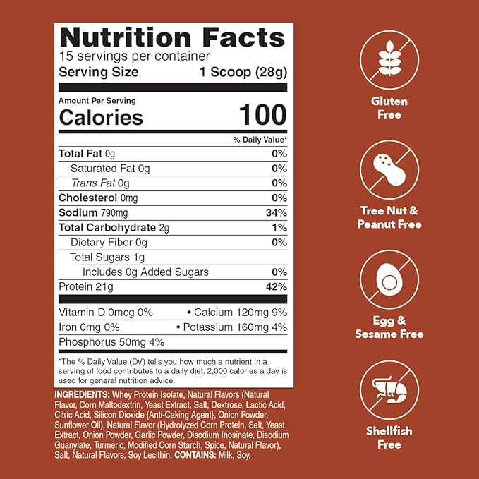 Unjury Whey Protein Powder | Beef and Herb High Protein Soup | 21g 100% Whey Isolate Protein Powder | Low Carb and Lactose Free | Gluten Free | Certified Kosher | 15 Servings