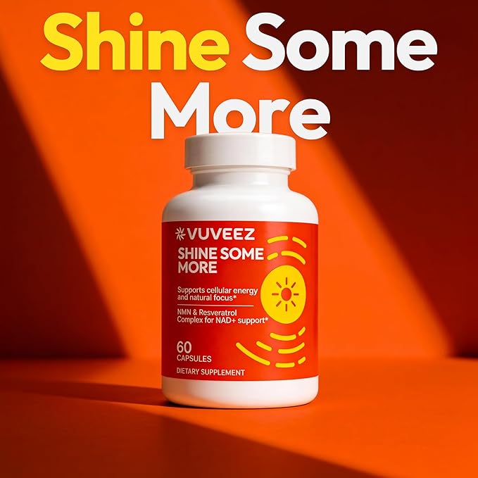 NAD+ Supplement with NMN &amp Resveratrol – Supports Cellular Energy &amp Focus – 60 Capsules – for Women &amp Men – Shine Some More