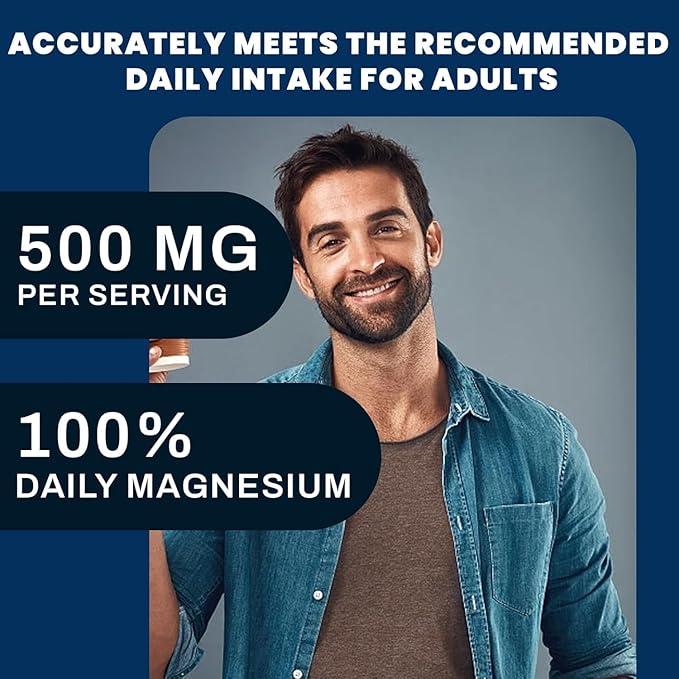 Magnesium Complex Supplement Provided by 1000mg of Eight Different Forms of MagnesiumEasy Absorption for Bones Muscle Recovery Energy Vegan Non-GMO120 Capsules (1pcs)
