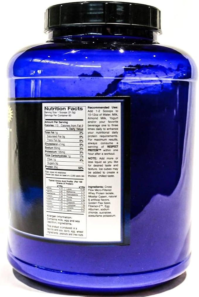 Time Released Protein Shake- Respect Protein – Best Meal Replacement Shake for Women Or Men – with Whey Protein Isolate Micellar Casein Flax Seed Fiber