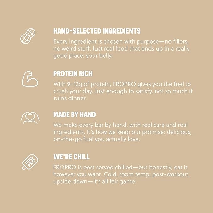 FROPRO Snack Bar - Peanut Butter Snack Bars - Gluten Free Dairy Free Soy Free Non GMO Plant Based Protein Snacks Bar - Crave-worthy &amp Great On-the-Go | Variety 12 Flavors 24 Pack