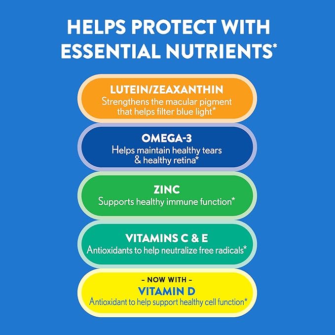 Ocuvite Adult 50+ Eye Vitamins and Mineral Supplements with Lutein Zeaxanthin and Omega-3 90 Soft Gels (Pack of 3)