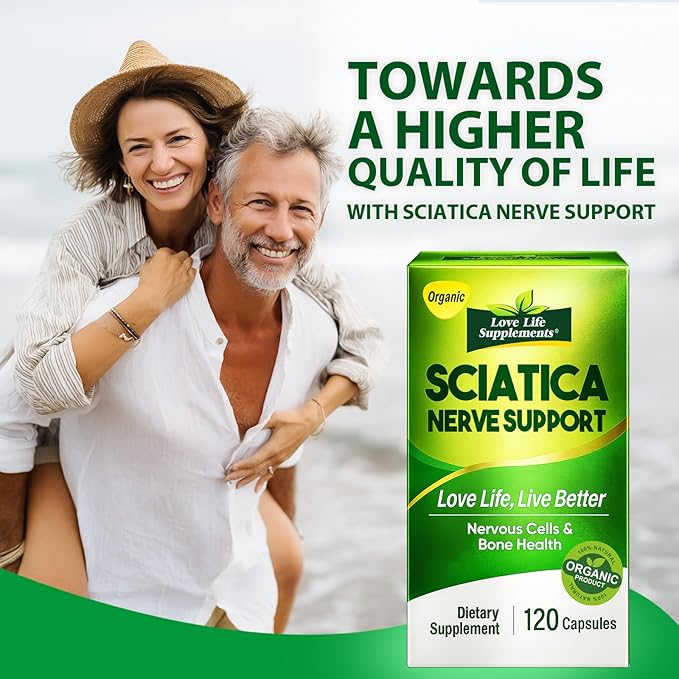 Sciatic Ner-ve Rel-ief Natural Ingredients Rich in Vitamins Nutritional Support Supplement Capsules for Sciatica Soothe &amp Comfort Hand Finger Waist Buttock Leg Foot 120 Capsules
