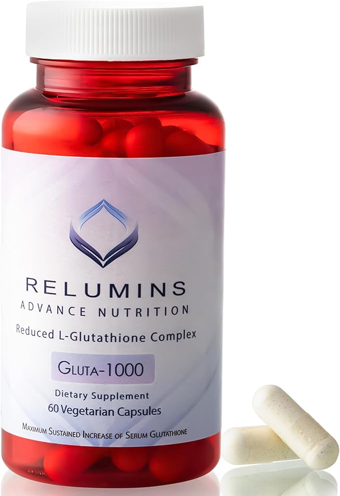 Relumins L-Glutathione Supplement Complex - Spring Glow Essential - World’s Most Advanced Reduced Glutathione 1000mg with Alpha Lipoic Acid for Smoother &amp Brighter Skin Made in USA - 60 Caps
