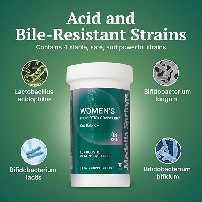Women Probiotics w/ Prebiotics &amp Cranberry - Probiotics for Vaginigal Health 6 Billion CFU 4-Strain (Including Bifidobacterium Longum &amp Lactis) Prebiotic Probiotic for Vaginal Health