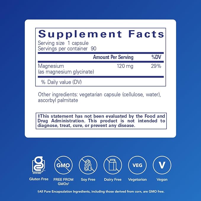 Pure Encapsulations Magnesium (Glycinate) Supplement (90 Capsules) &amp Vitamin D3 &amp K2 Supplement (120 Capsules) - Supports Cardiovascular Musculoskeletal &amp Neurocognitive Health - Gluten-F