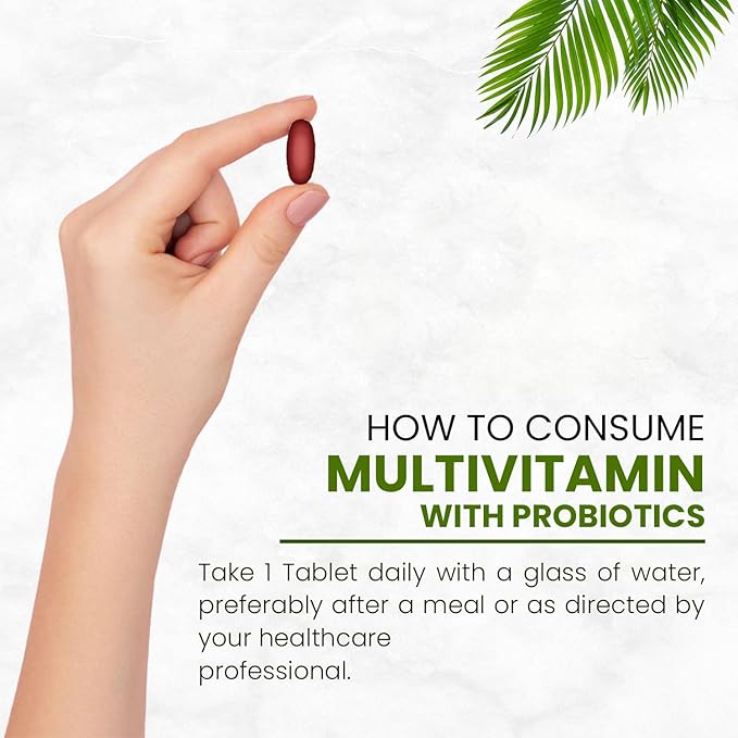 Himalayan Organics Multivitamin with Probiotics for Men &amp Women with 45 Ingredients - 60 Tablets