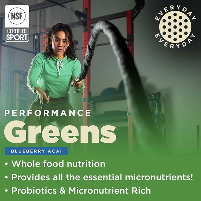Gnarly Nutrition Performance Greens Blueberry Açai (11.64 oz) and Gnarly Whey Grass-Fed Protein Supplement Chocolate (32.0oz)