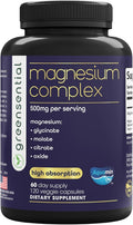 5-in-1 Magnesium Complex 500mg | 2-Month Supply | Glycinate Citrate Malate Oxide &amp Aquamin® | for Sleep Muscle &amp Heart Support | High Absorption 120 Capsules