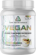 Core Nutritionals Vegan Gourmet Plant Based Protein Blend | with Vegan BCAAs | Lactose Soy Sugar &amp Gluten Free | 21g Pea Protein | 2 Pound (Vanilla Cream)