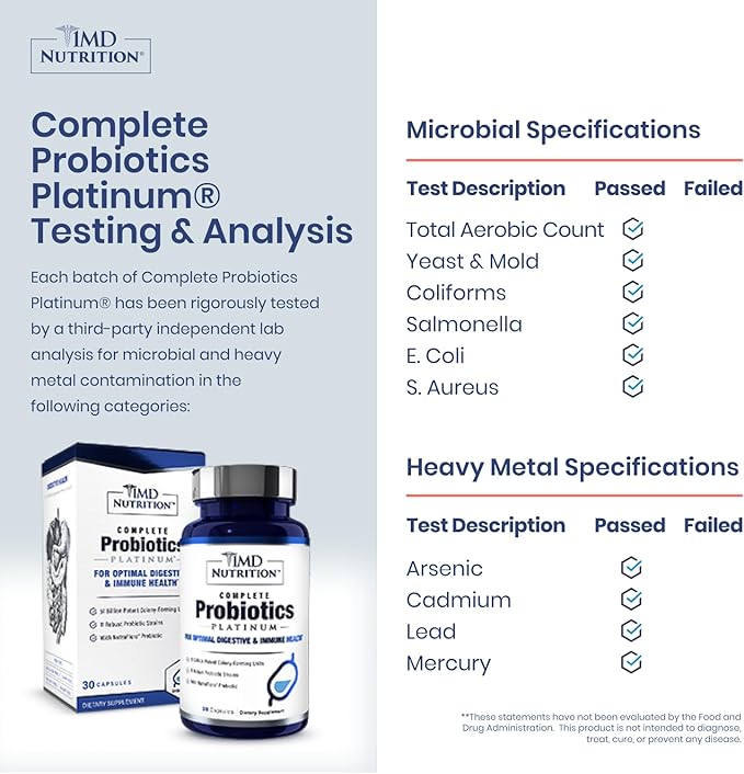 1MD Complete Probiotics Platinum | Supports Digestive Health | with Nourishing Prebiotics 51 Billion Live CFU 11 Strains Dairy-Free | 30 Vegetable Capsules (2-Pack)