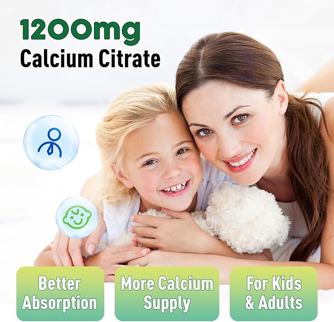 Calcium Citrate Gummies 1200 mg for Kids &amp Adults Sugar Free with Vitamin D3 K2 Magnesium Zinc Bone Support for Women &amp Elders Natural Pineapple Flavor 120 Gummies