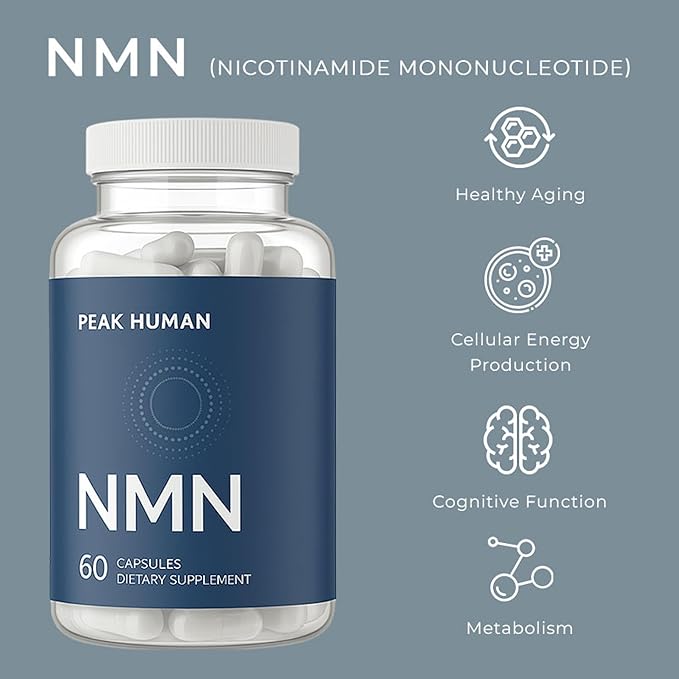 Beta-NMN | Beta Nicotinamide Mononucleotide NAD+ Precursor - Advanced Cellular Energy &amp Longevity - Promotes Vitality Metabolic Function &amp Focus - Non-GMO Vegan Capsules - 60 Count