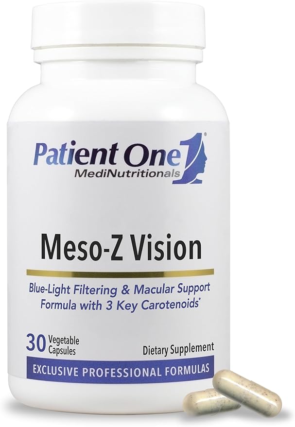 Patient One Meso-Z Vision | Supplement to Support Eye Health and Blue Light Filtering* | with Lutein Zeaxanthin and Meso-Zeaxanthin | 30 Capsules