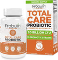 Probulin Total Care Probiotic Supplement Daily Gut Digestive and Immune Health Probiotics Capsules for Men and Women 20 Billion CFU Vegan 30 Count Bottle