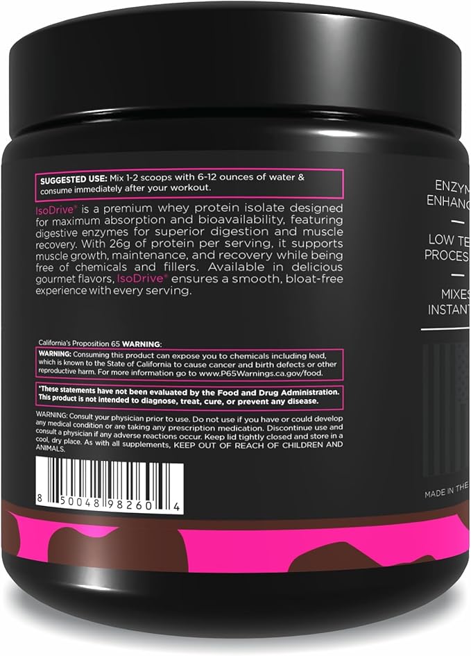 Driven Nutrition ISODRIVE Premium Whey Isolate (1lb Chocolate)