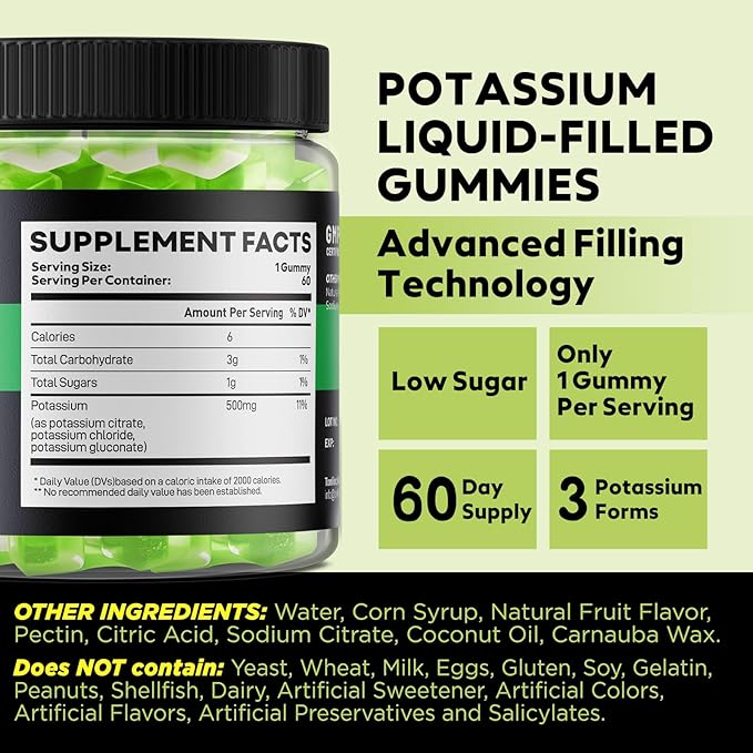 Calcium Citrate Potassium Complex Filled Gummies Calcium Citrate 1000mg with Potassium 500mg