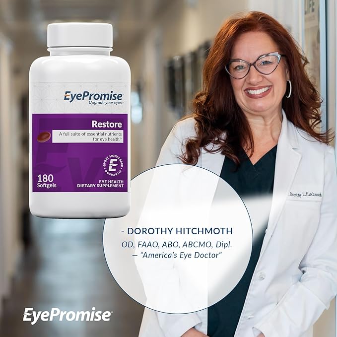 EyePromise Restore Eye Health Supplement - 180 Softgels 90-Day Supply - Omega 3 Supplement with Zeaxanthin Lutein Fish Oil EPA DHA &amp Vitamins for Eye Health
