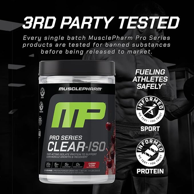 Muscle Pharm Pro Series Clear-ISO a Whey Protein Isolate Powder a Cherry Slush (20 Servings)