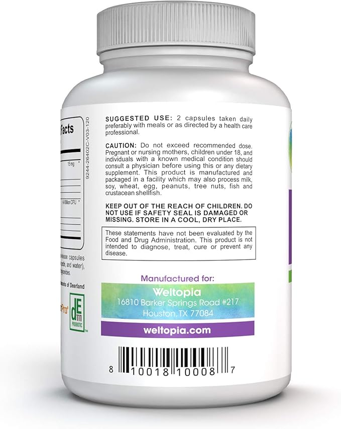 Advanced Immune Probiotic - Plus Prebiotic - Shelf Stable Probiotic Supports intestinal Health and May Reduce Gas Bloating and Stomach discomfort