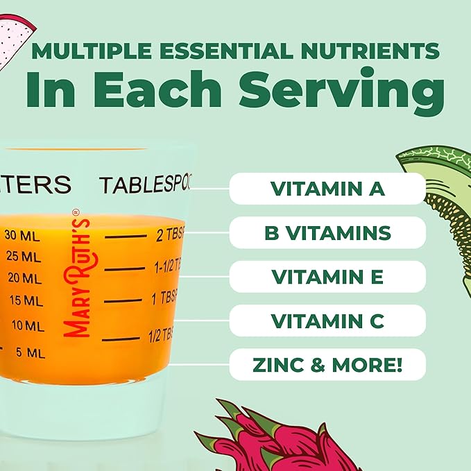 MARYRUTH'S Liquid Multivitamin + Hair Growth | Biotin 10000mcg | Lustriva Hair Growth Supplement | Clinically Tested in Women for Thicker Hair &amp Facial Wrinkle | Skin Care | Ages 18+ | 15.22 Fl Oz