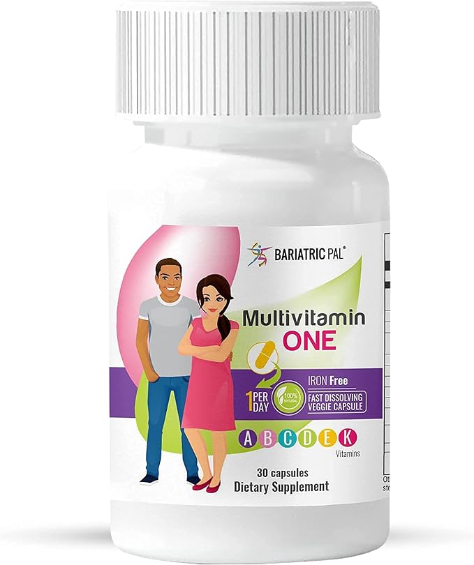 BariatricPal 30-Day Bariatric Vitamin Bundle (Multivitamin ONE 1 per Day! Iron-Free Capsule and Calcium Citrate Soft Chews 500mg with Probiotics - Strawberry Twist)