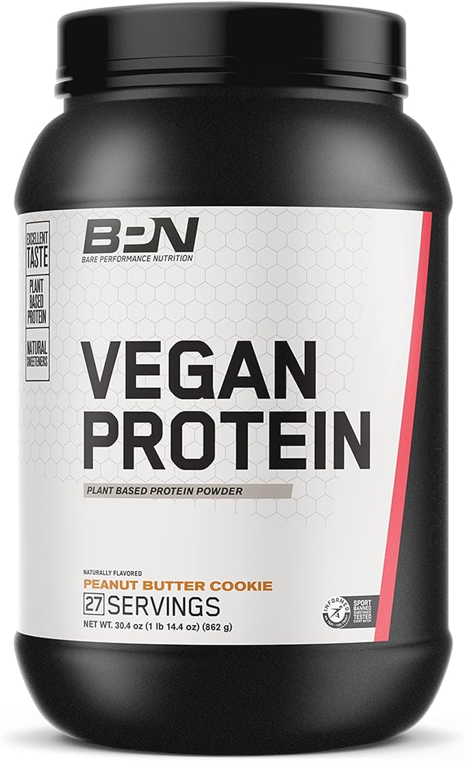 BARE PERFORMANCE NUTRITION BPN Vegan Peanut Butter Cookie Protein + Strong Reds Strawberry Bundle
