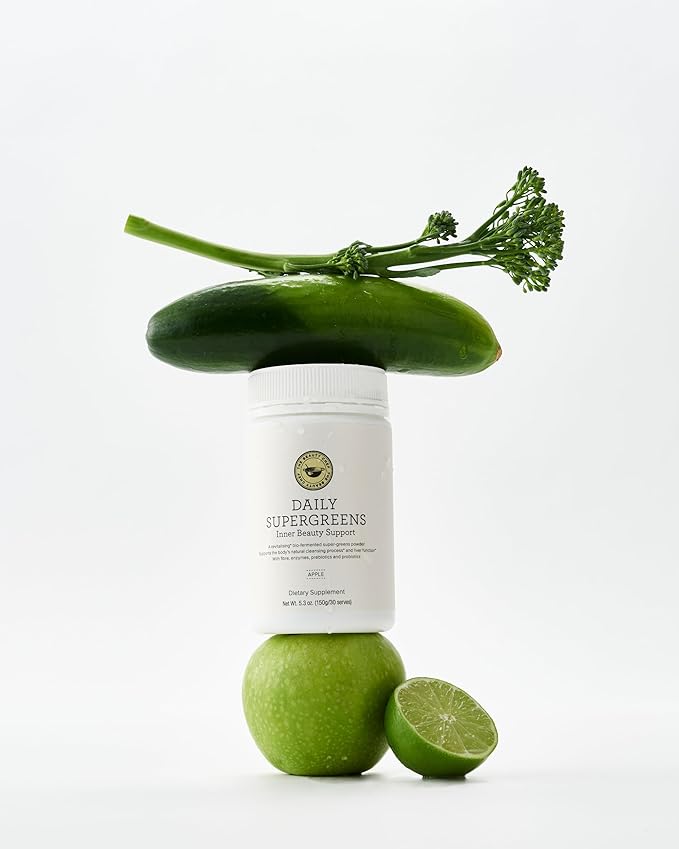 The Beauty Chef Daily Supergreens Inner Beauty Support Powder – Apple 150g/30 Servings Support Immune &amp Digestive Health Packed W/Prebiotics Probiotics Antioxidants &amp Nutrient-Rich Ingre