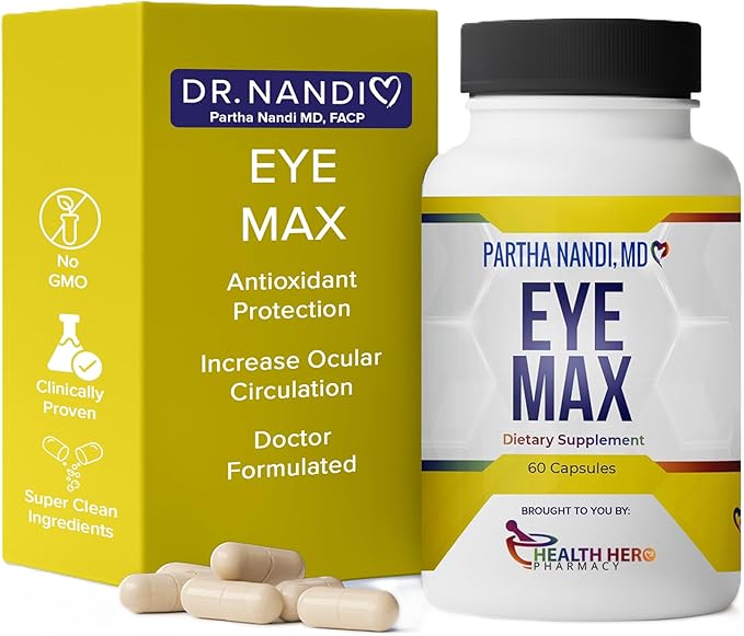 Eye Max Vision Supplement – Supports Macular Health Retina Clarity &amp Blue Light Protection – Lutein Zeaxanthin Lycopene &amp Zinc – Antioxidant Eye Vitamin Formula – 60 Capsules