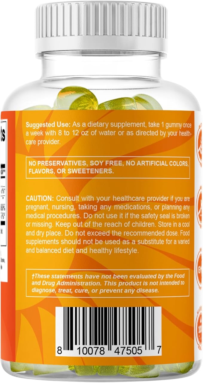 Vitamatic Sugar Free Vitamin D3 50000 IU Weekly Supplement - 120 Pectin Based Gummies - Vitamin D Capsules for Bones Teeth and Immune Support (50000 IU) - 2 Pack