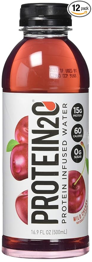 Protein2o 15g Whey Protein Infused Water Wild Cherry Splash 16.9 oz Bottle (Pack of 12)