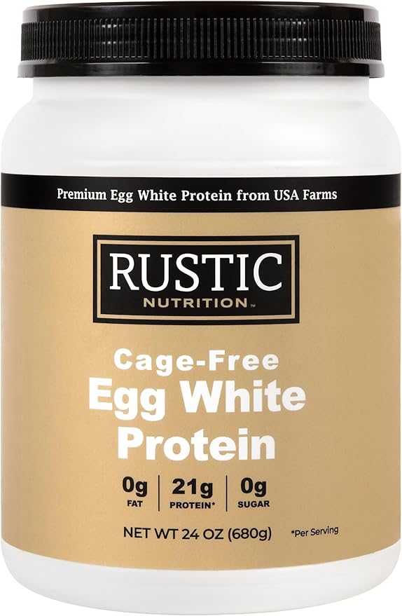 Premium Cage-Free Egg White Protein Powder USA-Sourced 21g Protein Humanely-Raised 0g Fat 0g Sugar 0g Cholesterol (Unflavored 24 Oz)