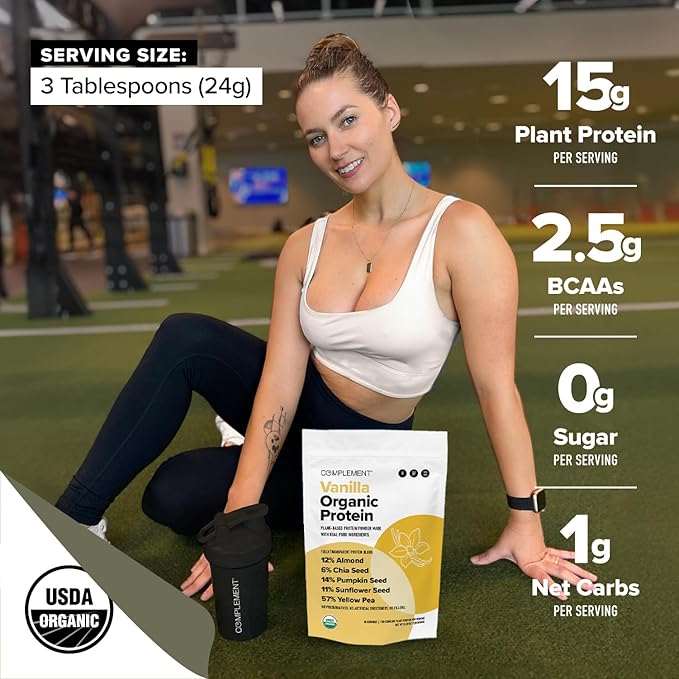 Complement Organic Protein Bundle | Vanilla &amp Chocolate Vegan Protein for Post-Workout Recovery &amp Daily Nutrition