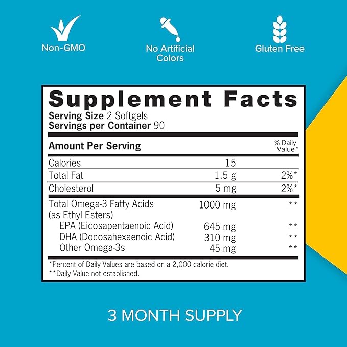 Qunol Ultra CoQ10 200mg Softgels - Ultra High Absorption Coenzyme Q10 Supplement - 2 Month Supply - 60 Count + Fish Oil Omega 3 Mini Softgels 1000mg Omega 3 EPA + DHA 3 Month Supply 180 Count