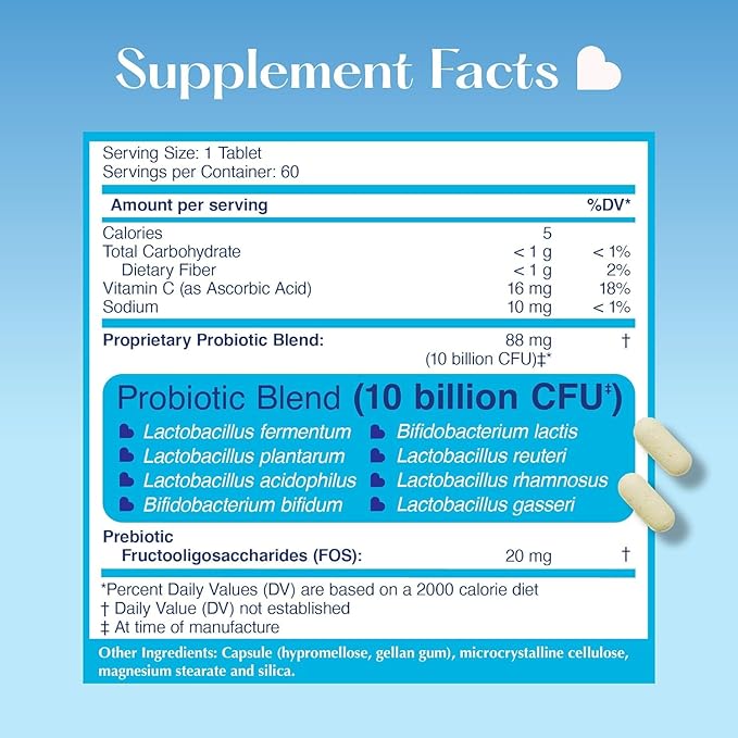 LOVEBUG Skinny Prebiotics and Probiotics for Women Digestive Health &amp Immune Support - 10 Billion CFU Probiotic Strains Gut Health Gas Constipation &amp Bloating 30ct