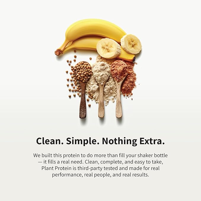 Snap Supplements Organic Plant Based Vegan Protein Powder Nitric Oxide Boosting Protein Powder BCAA Amino Acid for Muscle Growth Performance &amp Recovery - 30 Servings (Banana)