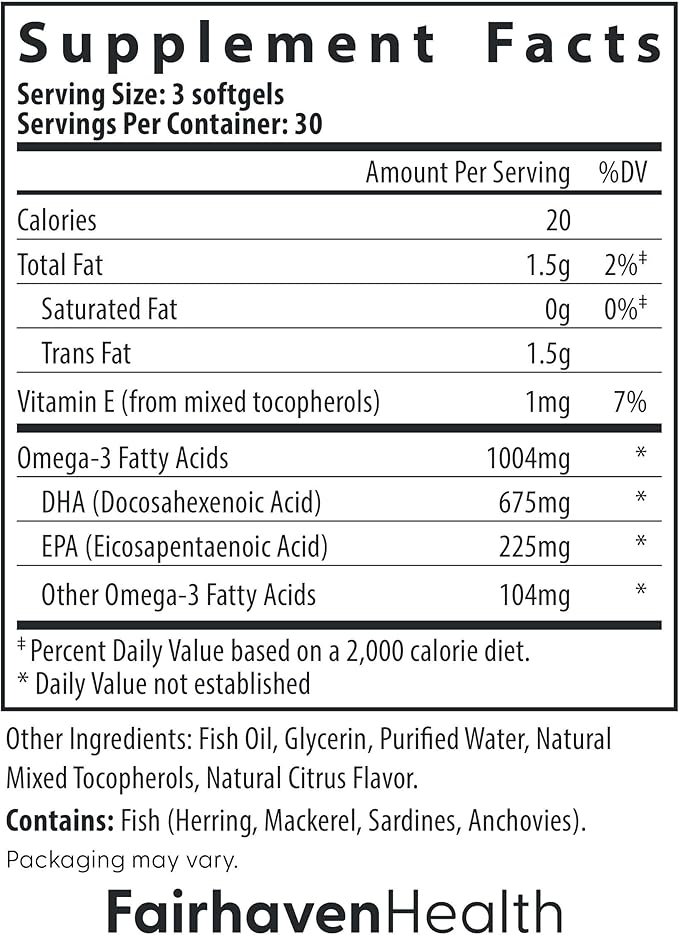 Fairhaven Health Peapod Prenatal DHA Supplements | Premium Icelandic Fish Oil Supplement for Healthy Pregnancy | EPA DHA Omega 3 Supplement for Brain Eye Heart Development | Citrus | 90 Softgels