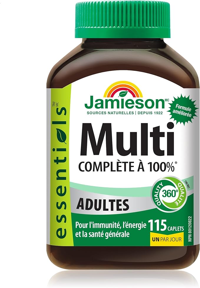 Jamieson 100% Complete Multivitamin for Adults Supports Energy Immunity &amp Overall Health