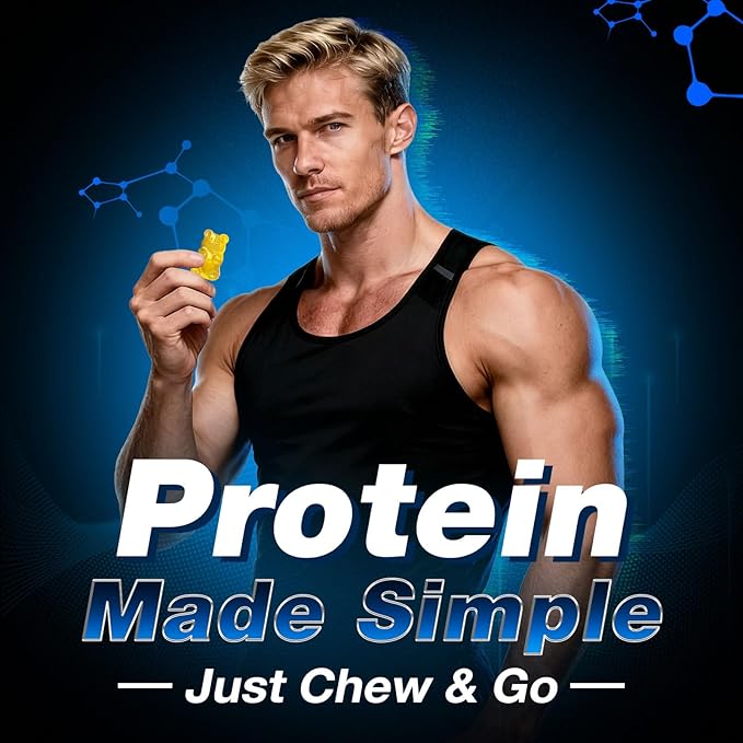 Whey Protein Gummies Sugar Free Low Calorie 8g Protein Per Serving Easy to Take Snacks for Men &amp Women Lemon Flavor 1 Month Supply 120 Chews