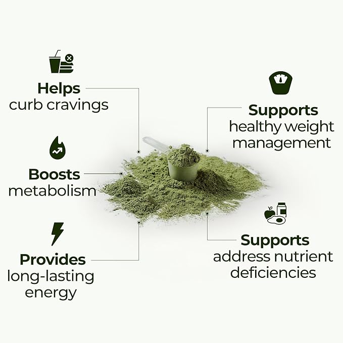 Happy Mammoth NewSlim SuperGreens with Spirulina Chlorella &amp Prebiotics Blend for Adults Supports Metabolism Energy &amp Reduces Carb Cravings 24 Servings Vanilla Flavor
