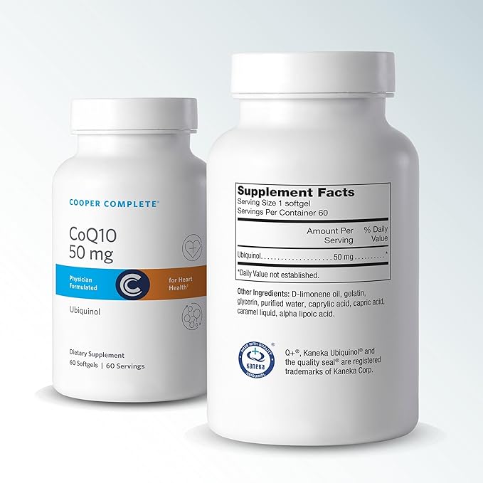 Cooper Complete - CoQ10 50 mg - CoEnzyme10 Ubiquinol Supplement - 60 Softgels Pack of 1