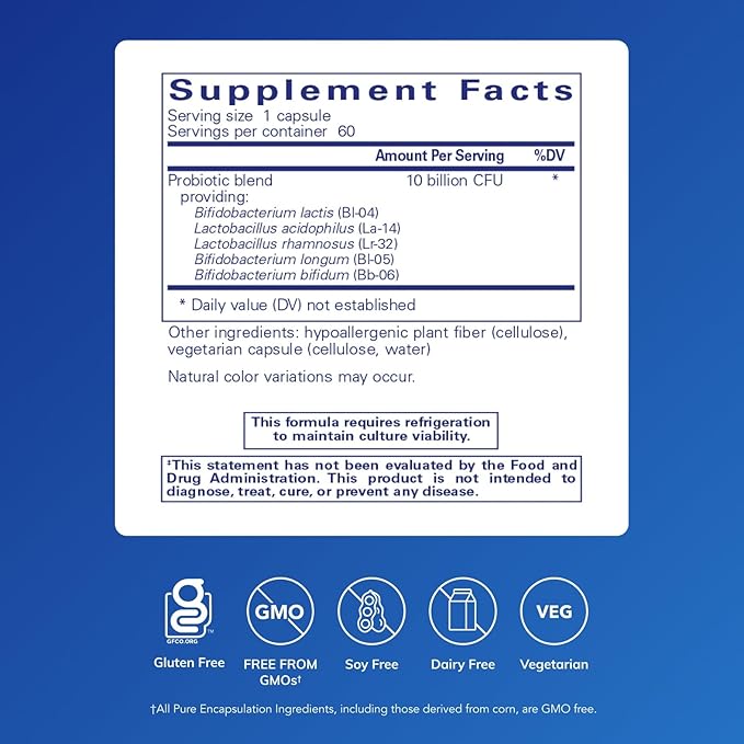 Pure Encapsulations Probiotic-5 | Dairy and Soy Free Probiotic Blend to Support Immune and Gastrointestinal Health | 60 Capsules