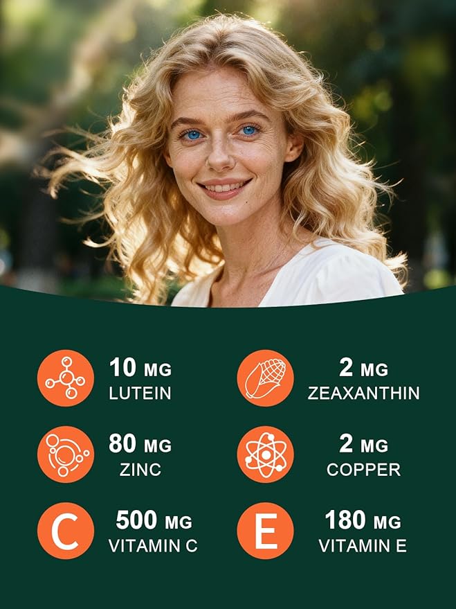 AREDS 2-2 Pack 240 Capsules + Multivitamin Lutein and Zeaxanthin 20mg 2-in-1 Eye Vitamin Contains Vitamin C D E &amp Zinc