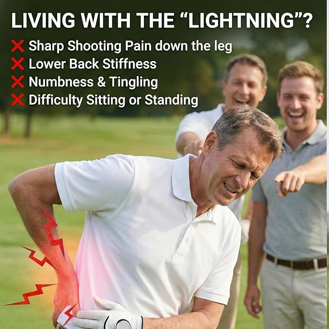 Sciatic Nerve Health Support Supplement 120 Capsules Advanced Nerve Support Capsules with R-ALA Benfotiamine &amp Vitamin B Complex Supports Back Leg &amp Glute Comfort Vegan Non-GMO