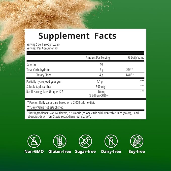 Metagenics UltraFlora Fiber Prebiotic &amp Probiotic - 3-in-1 Triple Action Gut Support Powder for Daily Regularity and Microbiome Balance - Smooth Non-Gritty Formula - 30 Servings