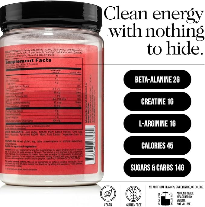 NAKED Whey Isolate Protein Powder (28 Servings) Cherry Lime Energy Pre Workout (30 Servings) – Grass-Fed Non-GMO Gluten Free Vegan