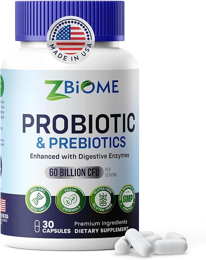 Prebiotics and Probiotics for Men &amp Women – 60 Billion CFU with 10 Strains – Pre and Probiotics with Acidophilus for Immune Gut Health Digestive Support ConstipationDiarrhea Gas &amp Bloatin