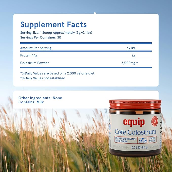 Equip Foods Prime Protein Powder Chocolate &amp Core Colostrum Powder
