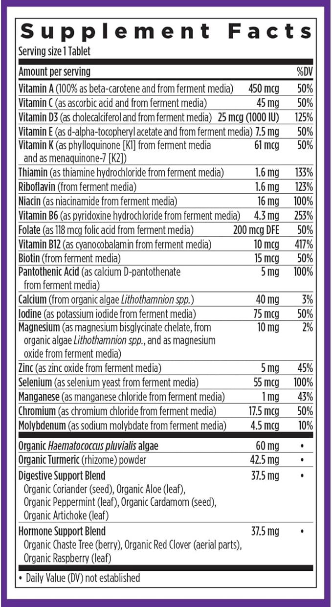 New Chapter Women’s Multivitamin 55+ Astaxanthin B6 B12 D3 Vitamin C &amp Zinc Immune Heart Cellular Energy and Bone Support Gentle on The Stomach One Daily Non-GMO Gluten-Free 48 Table